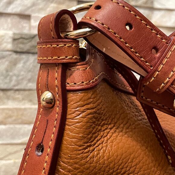 Dooney & Bourke Wexford Leather Hobo Shoulder Bag | Large | Chestnut & Tan - Picture 6 of 16